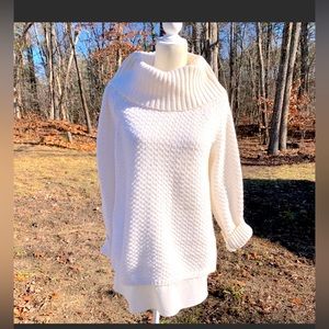 Loft | Layered Cowl Neck Tunic Sweater | XL